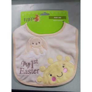 Happy Go Fluffy Baby Bib 0-12 Months My 1st Easter NEW